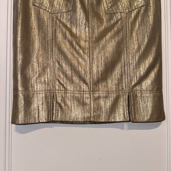 Christian Dior Metallic Gold Goat Suede Skirt - Picture 7 of 12